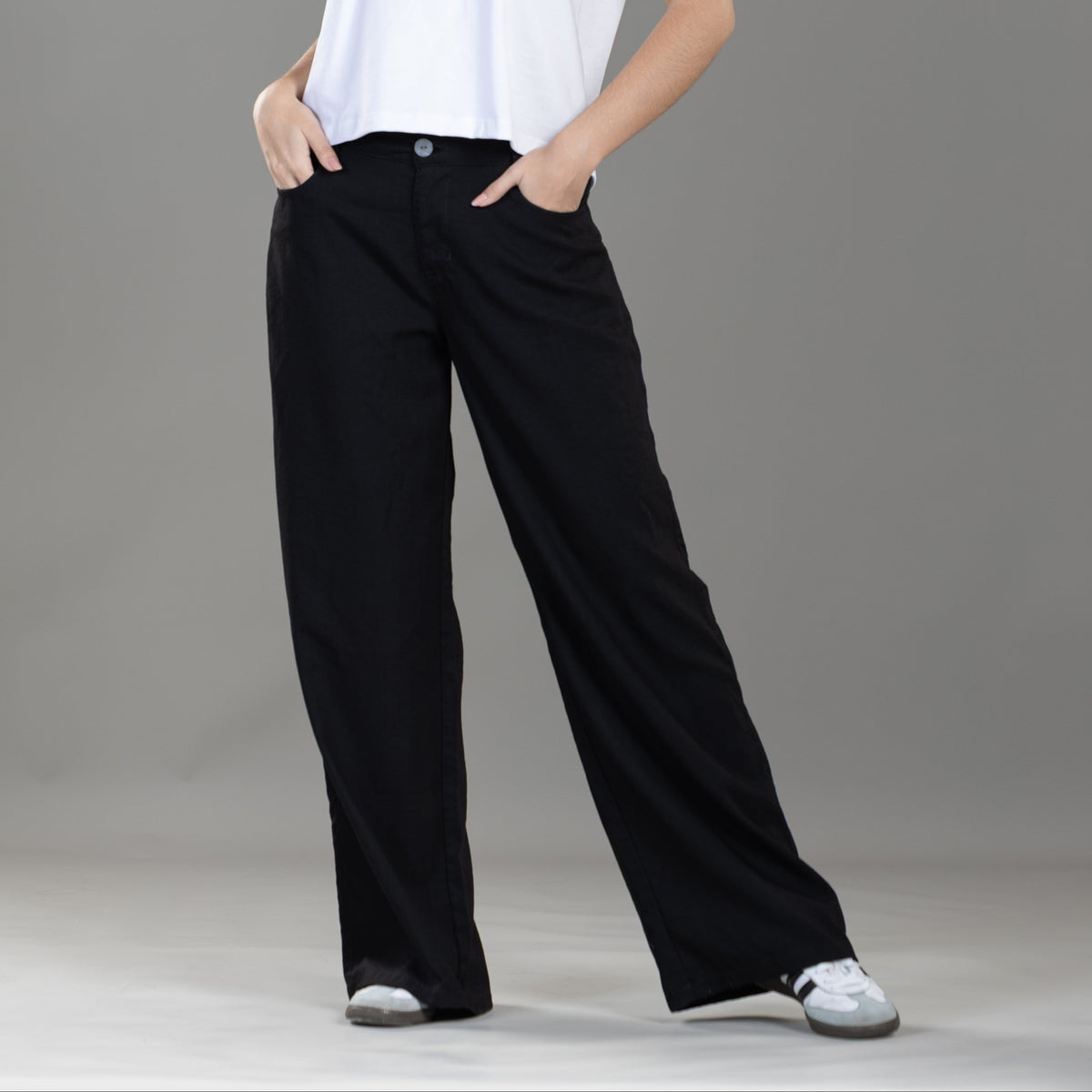 Pantalón Confort Negro Wide Leg