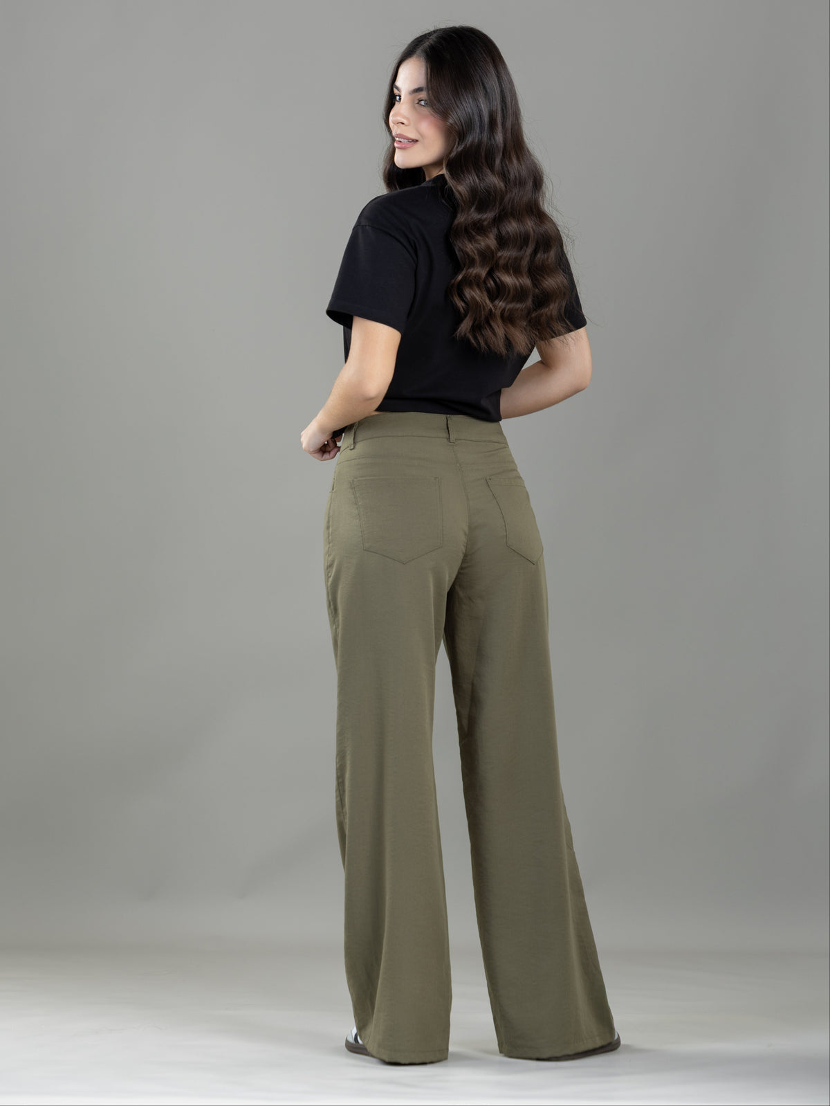 Pantalón Confort Verde Wide Leg
