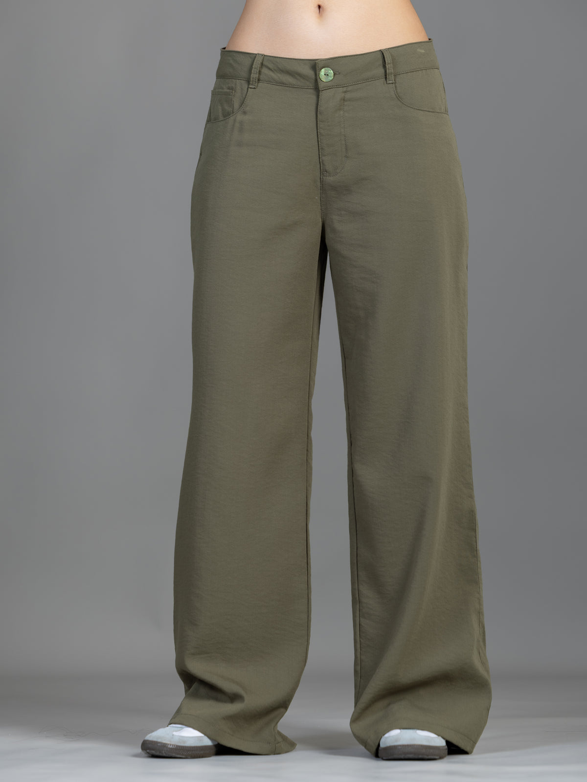 Pantalón Confort Verde Wide Leg