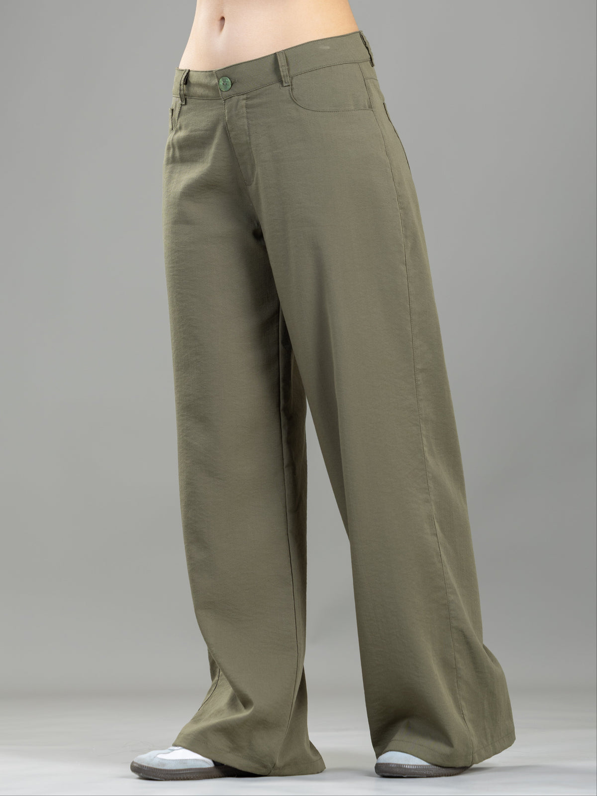 Pantalón Confort Verde Wide Leg