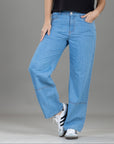 Jeans Confort Azul Claro Wide Leg
