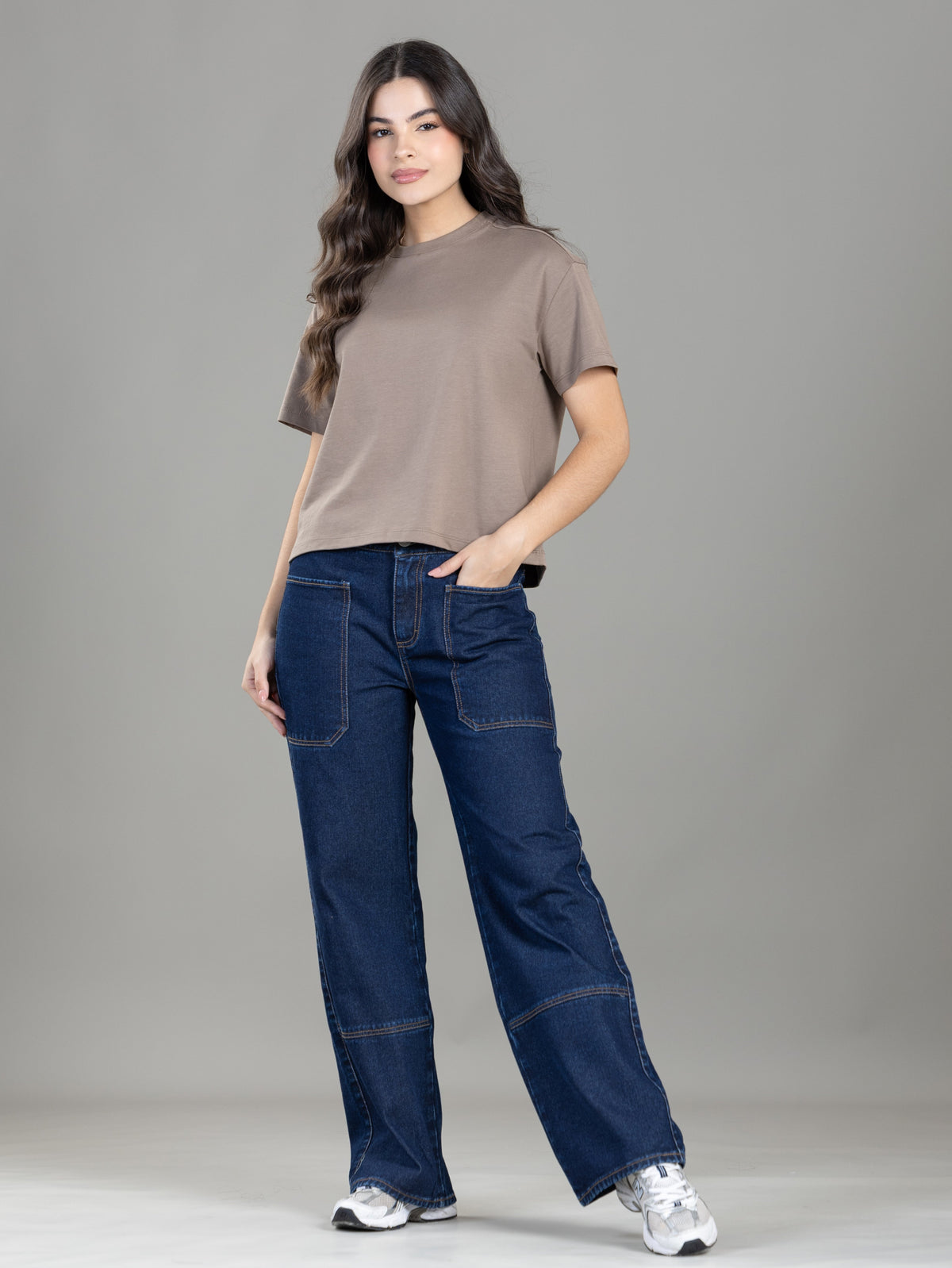 Jean Rígido Wide Leg Azul Oscuro