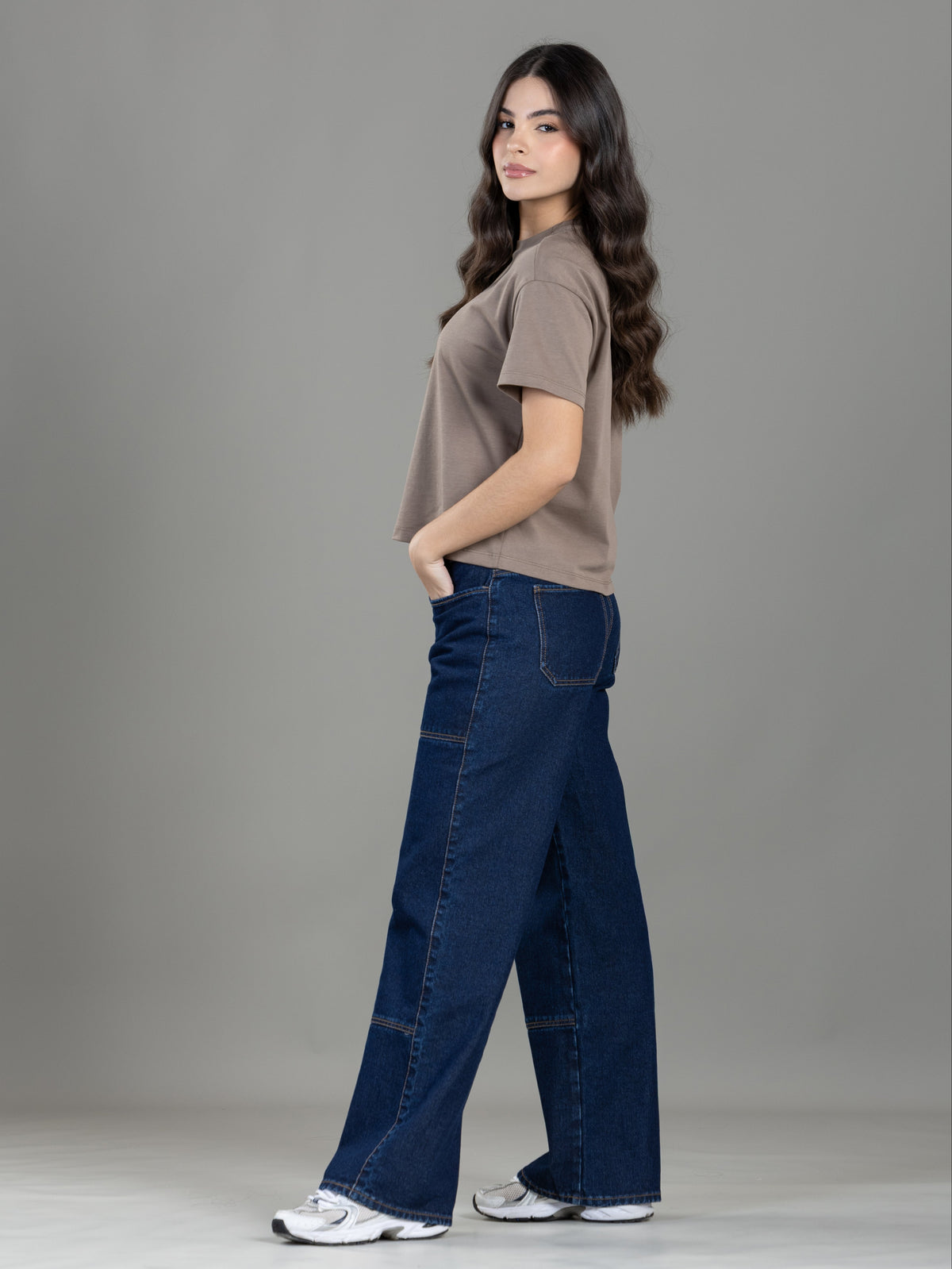 Jean Rígido Wide Leg Azul Oscuro
