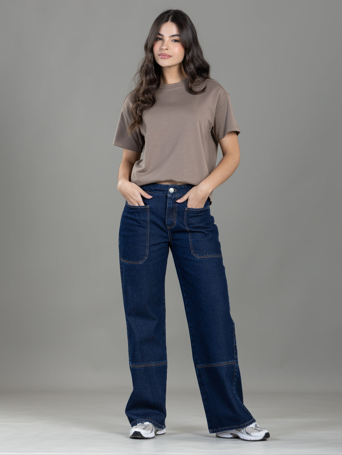 Jean Rígido Wide Leg Azul Oscuro