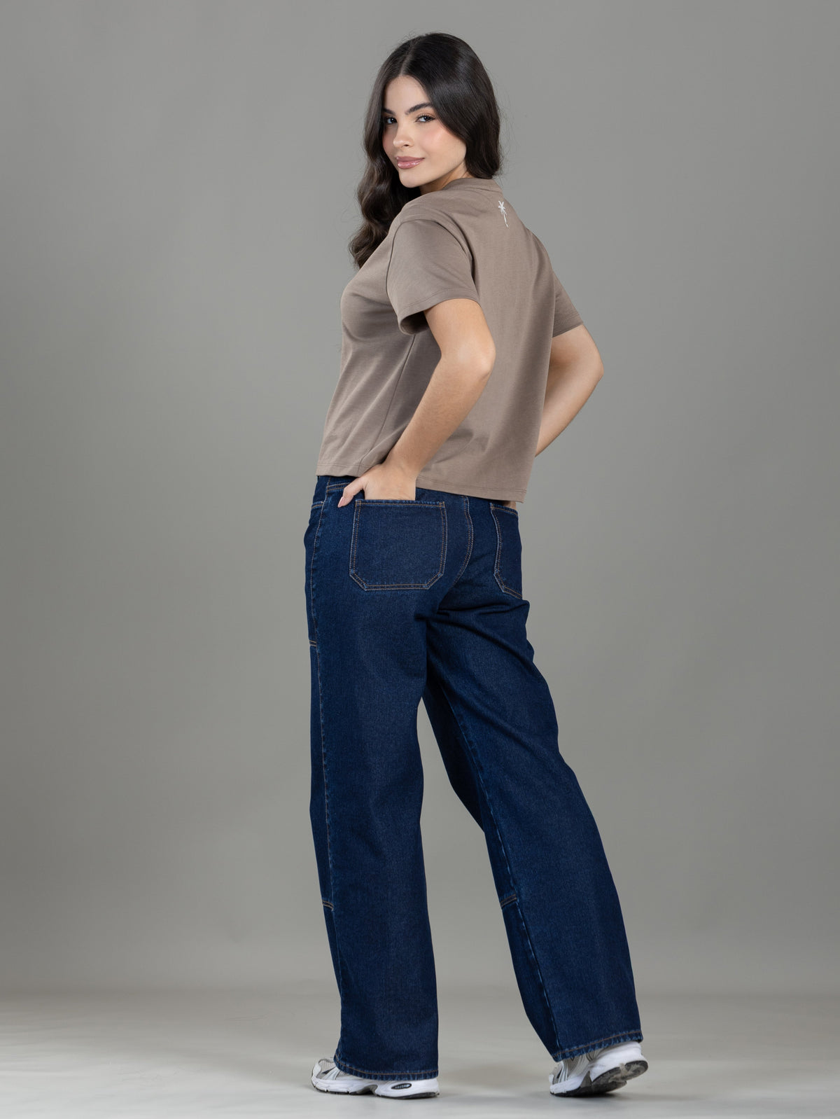 Jean Rígido Wide Leg Azul Oscuro