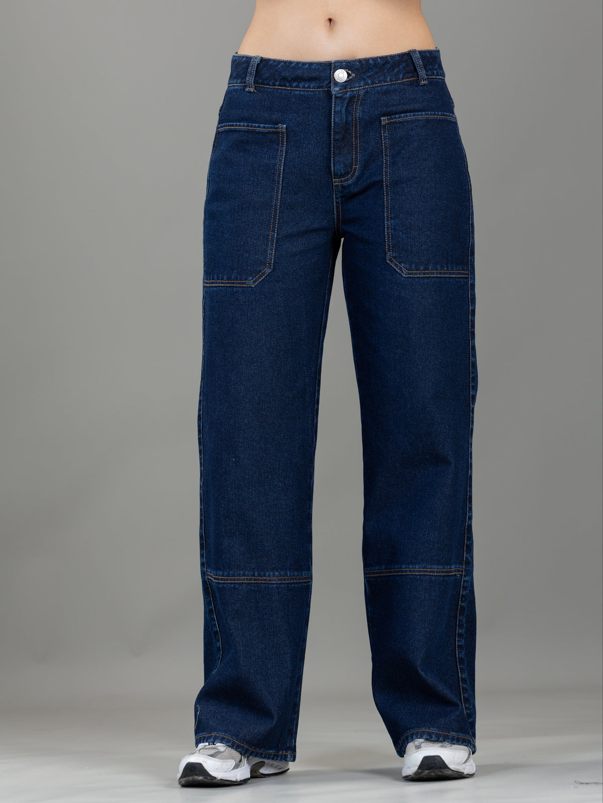 Jean Rígido Wide Leg Azul Oscuro