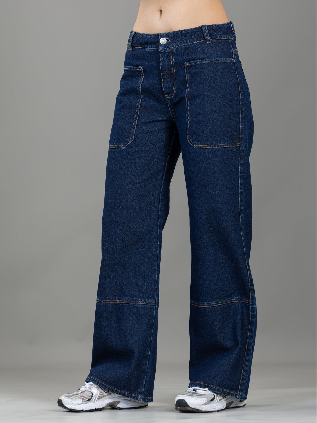 Jean Rígido Wide Leg Azul Oscuro