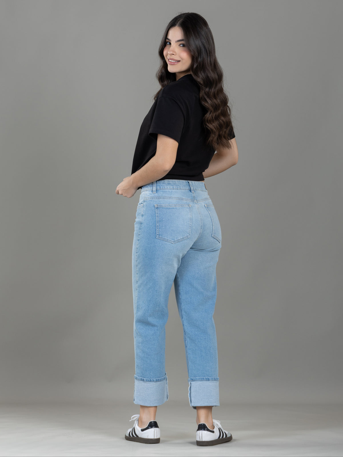 Capri Stretch Azul Cinco Bolsillos