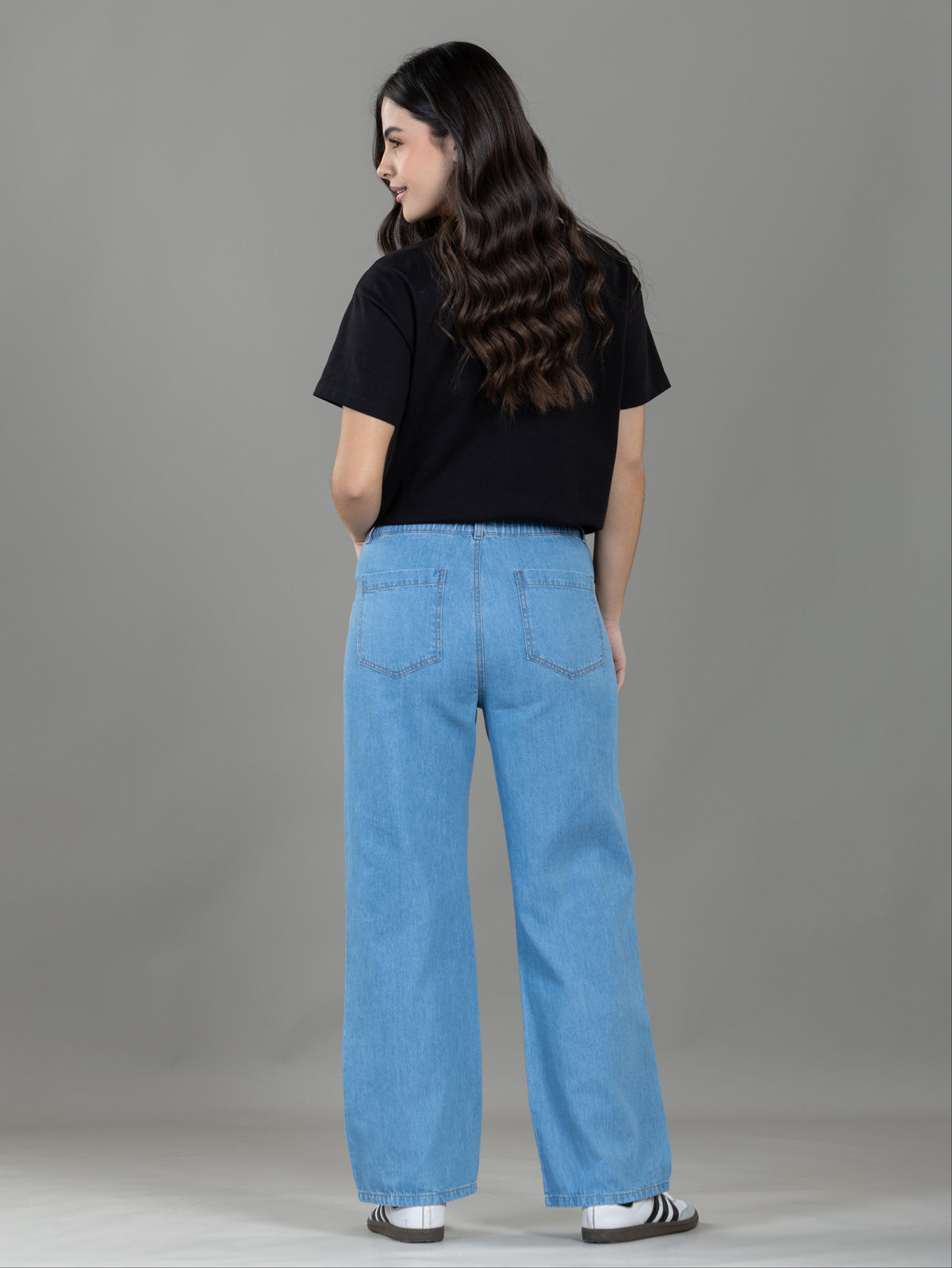 Jeans Confort Azul Claro Wide Leg