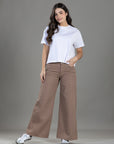 Pantalón Wide Leg Café Ajustable En Cintura
