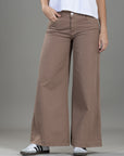 Pantalón Wide Leg Café Ajustable En Cintura
