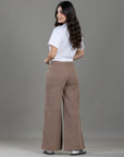 Pantalón Wide Leg Café Ajustable En Cintura