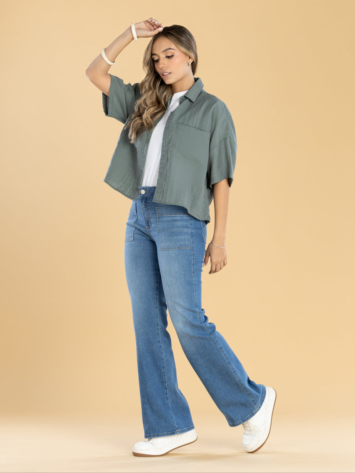 Jeans Confort Azul Medio Flare