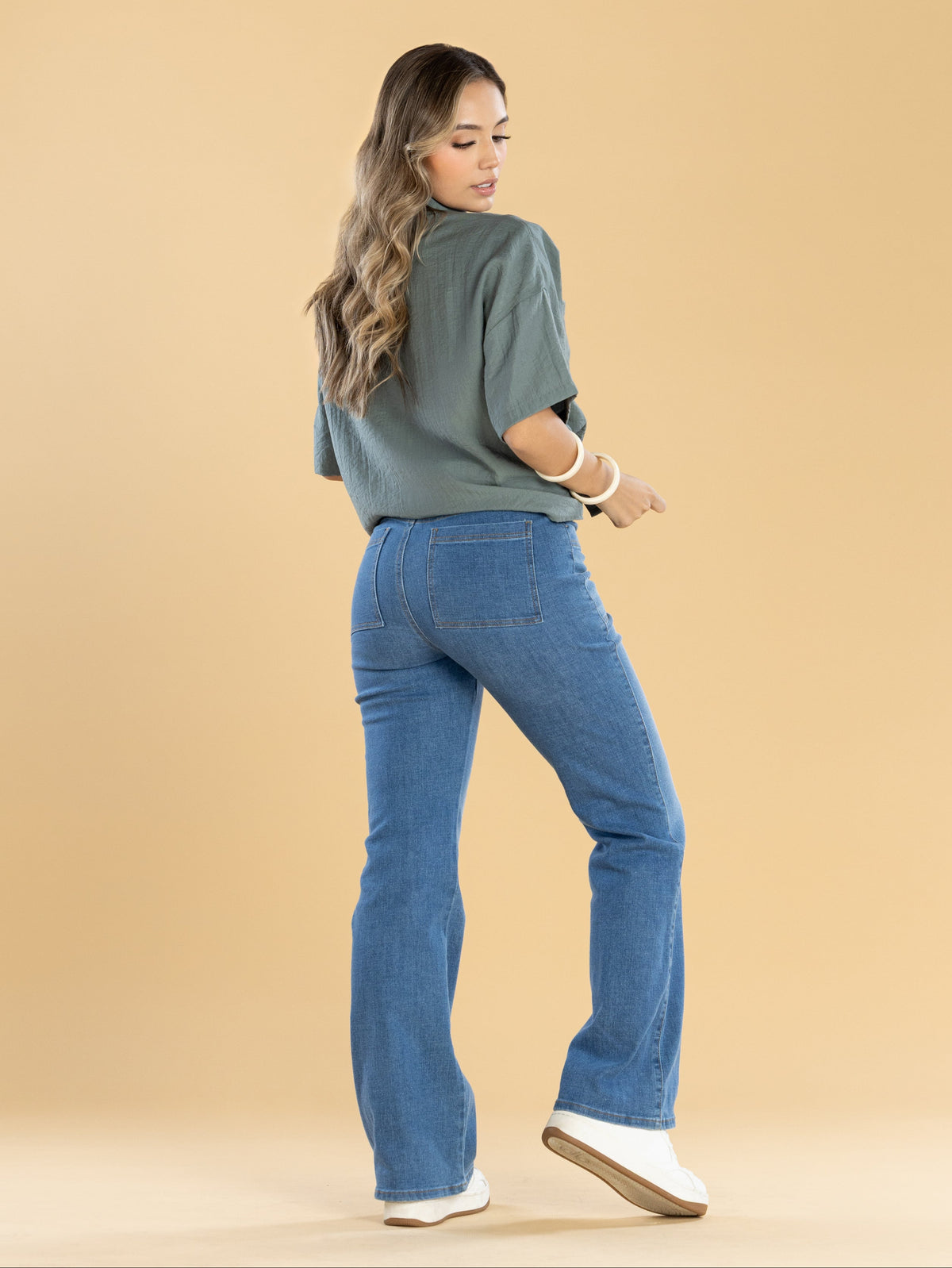 Jeans Confort Azul Medio Flare