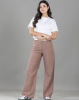 Pantalón Confort Café Wide Leg