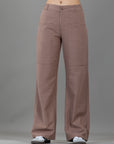 Pantalón Confort Café Wide Leg