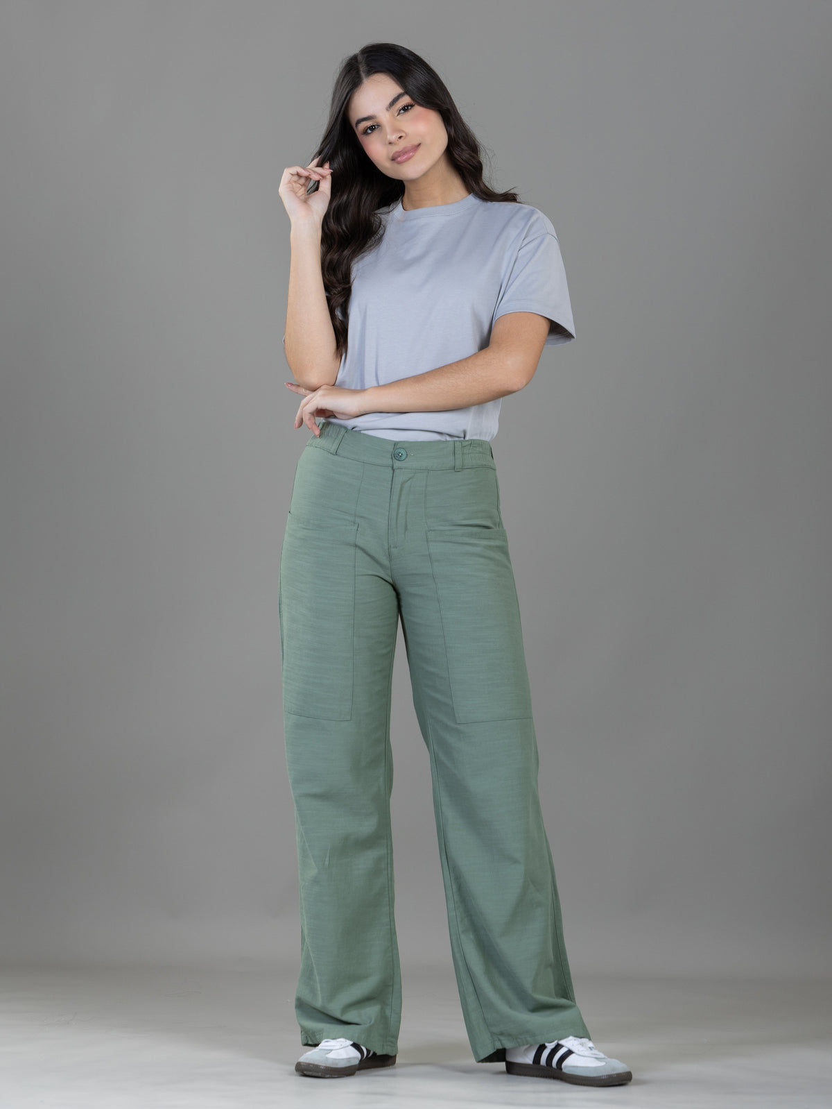 Pantalón Confort Verde Bota Recta