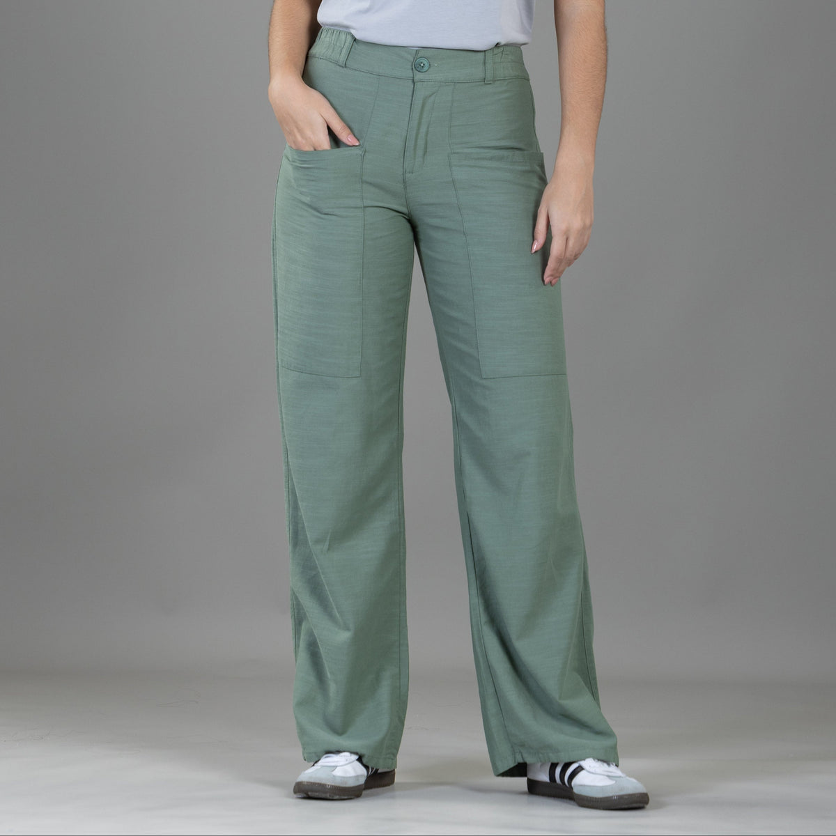 Pantalón Confort Verde Bota Recta
