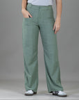 Pantalón Confort Verde Wide Leg
