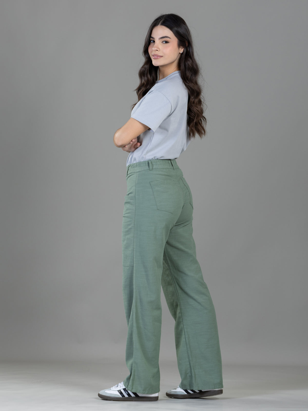 Pantalón Confort Verde Bota Recta