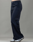 Pantalón Confort Azul Navy Wide Leg