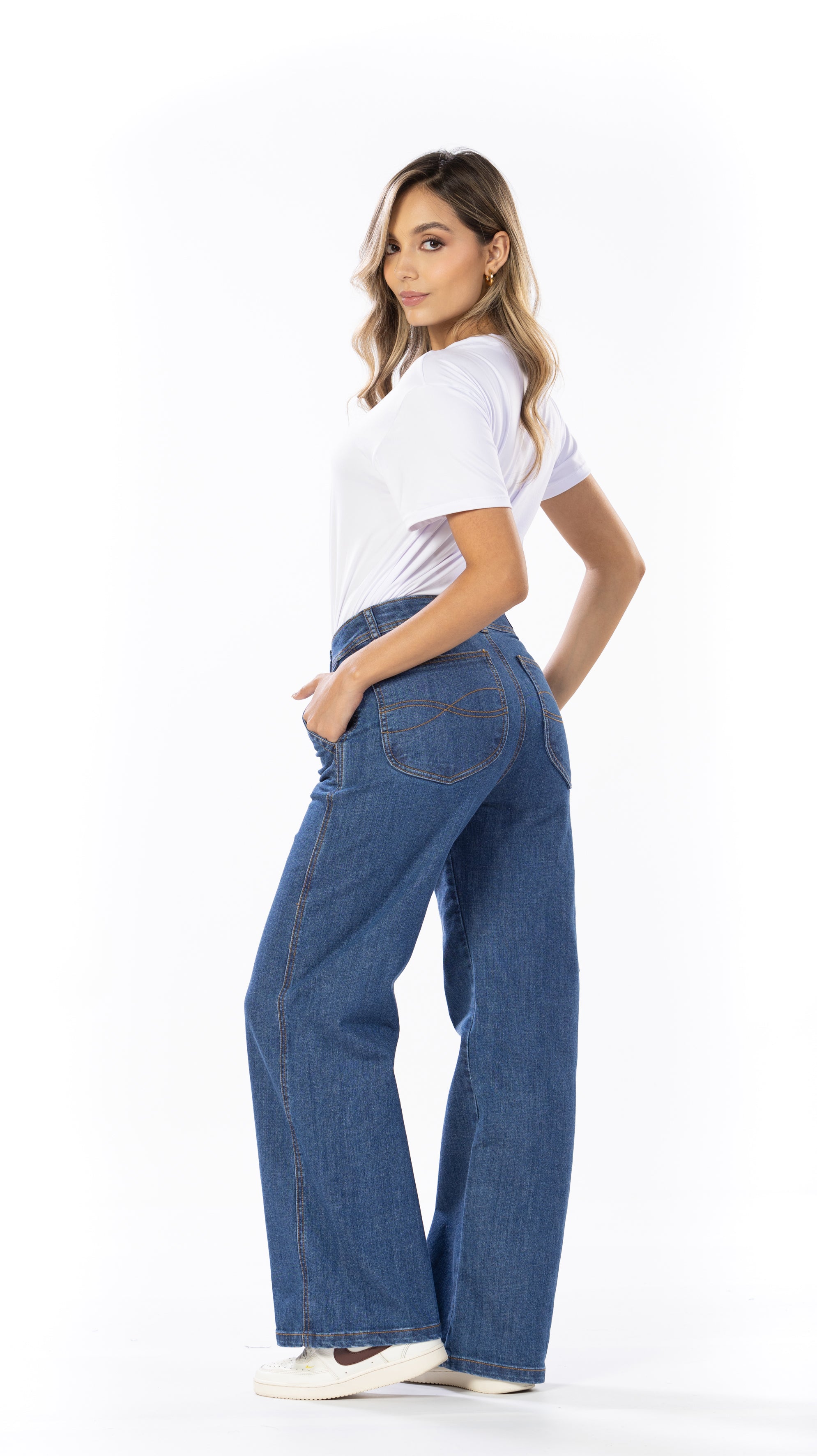 Jean Wide Leg Azul Medio