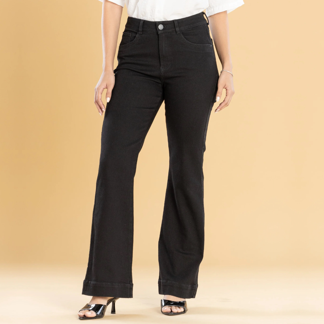 Jeans Confort Negro Flare