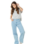 Jeans Stretch Azul Claro Wide Leg