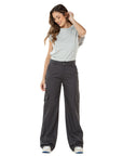 Pantalón Rígido Cargo Gris Oscuro