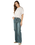 Jeans Stretch Azul Wide Leg Slim