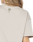 CAMISETA BOXY FIT MANGA CORTA BEIGE