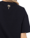 CAMISETA BOXY FIT MANGA CORTA NEGRA