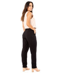Pantalón Casual Corte Delantero Mom Negro