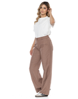 Pantalón Confort Café Wide Leg