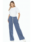 Pantalón Confort Azul Wide Leg Slim