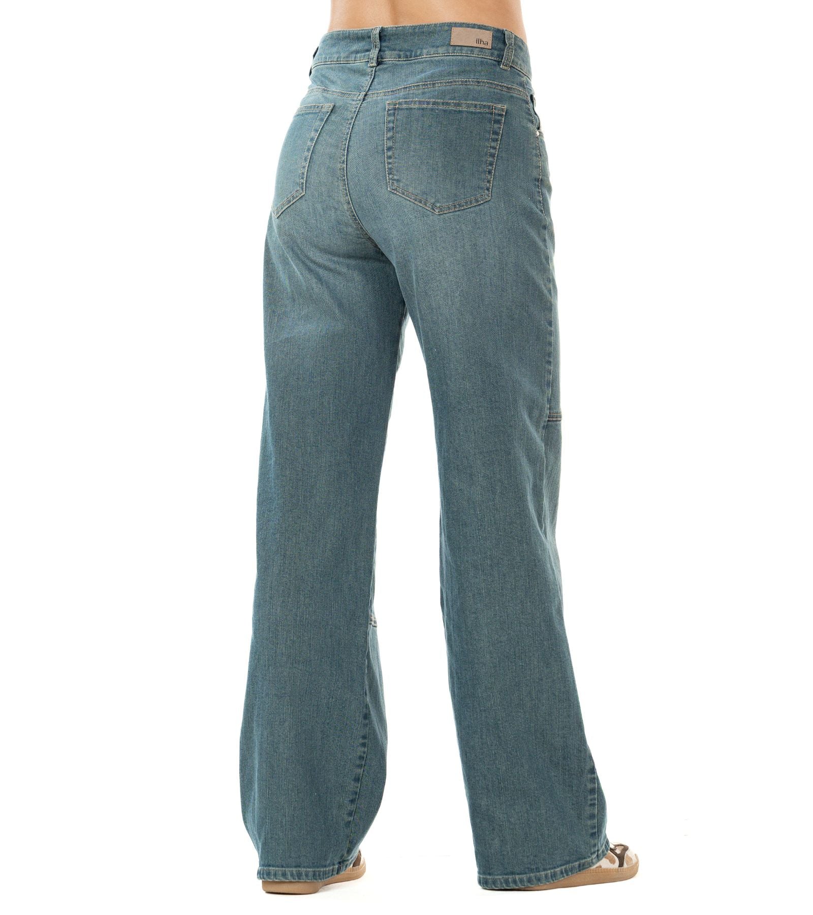 Jeans Stretch Azul Wide Leg Slim