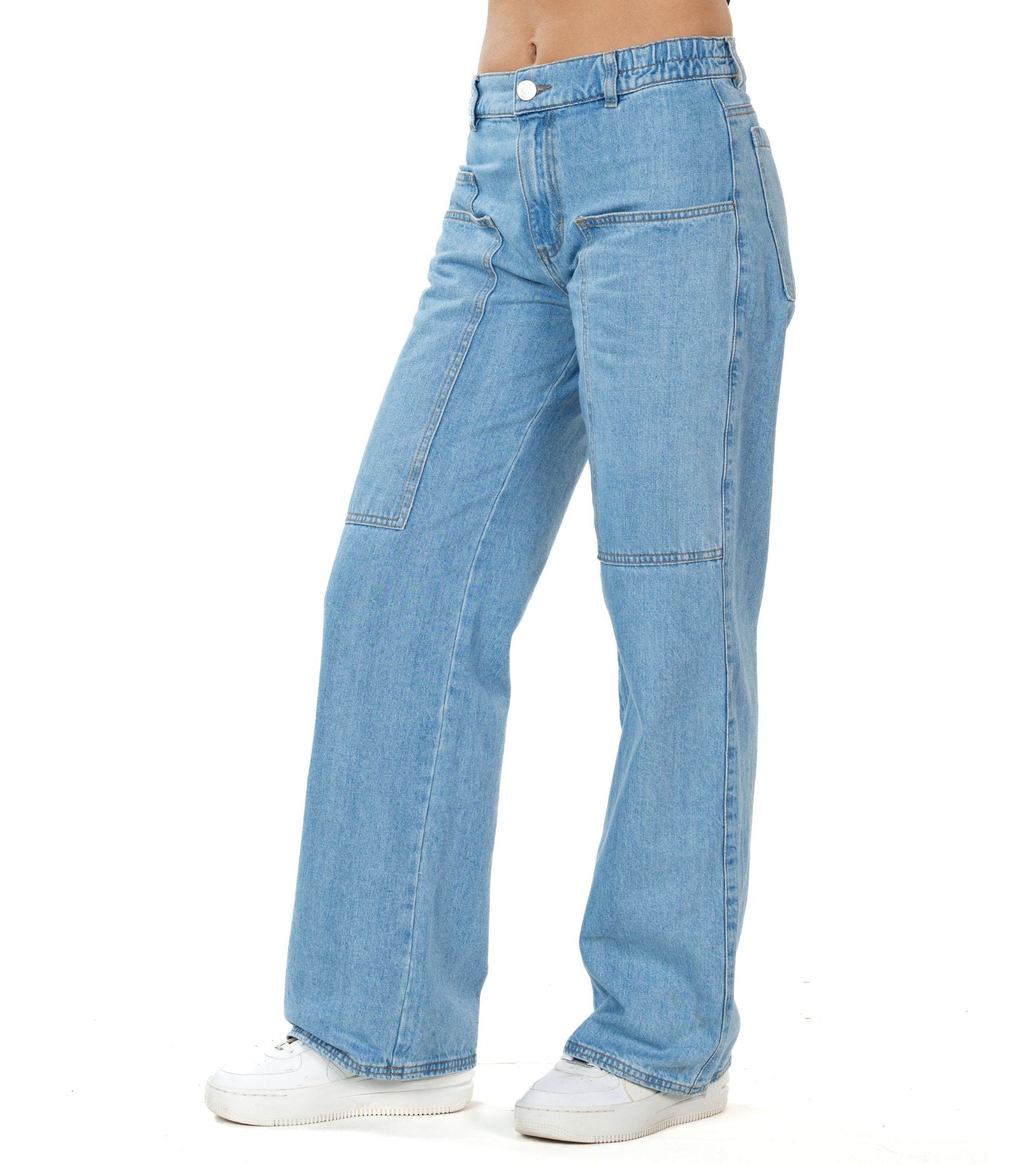 Jogger Rígido Azul Wide Leg Slim
