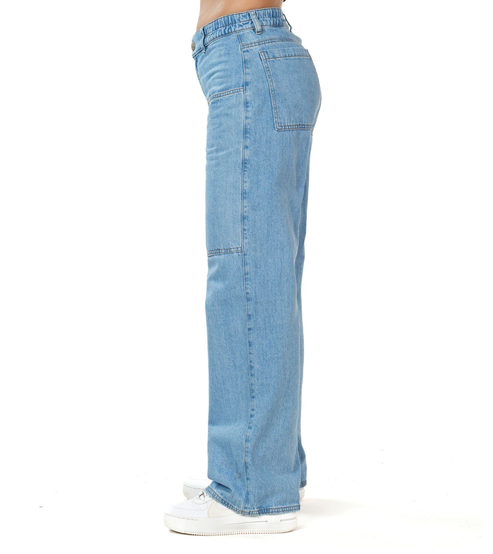 Jogger Rígido Azul Wide Leg Slim