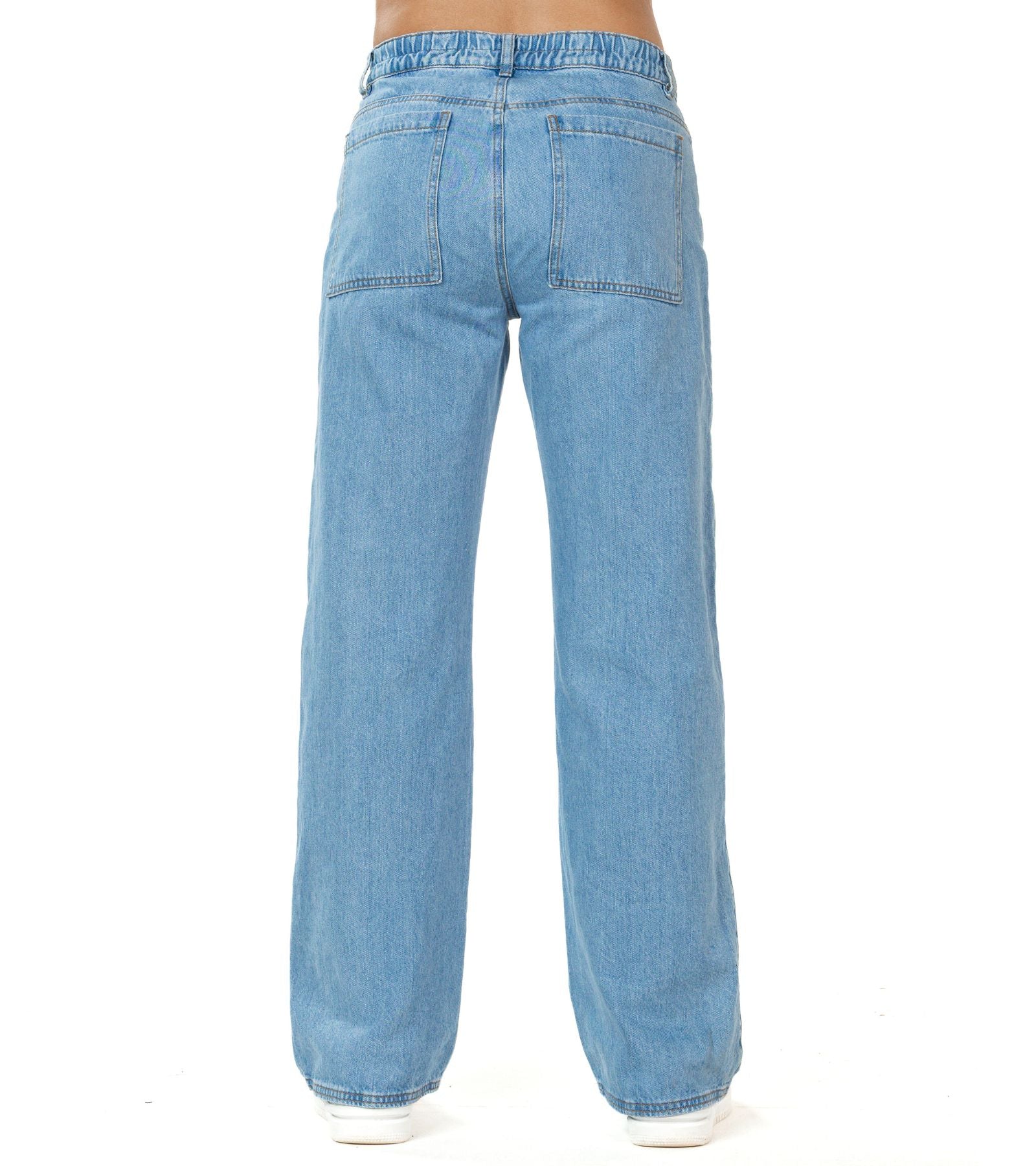 Jogger Rígido Azul Wide Leg Slim