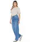 Jeans Stretch Azul Medio Wide Leg