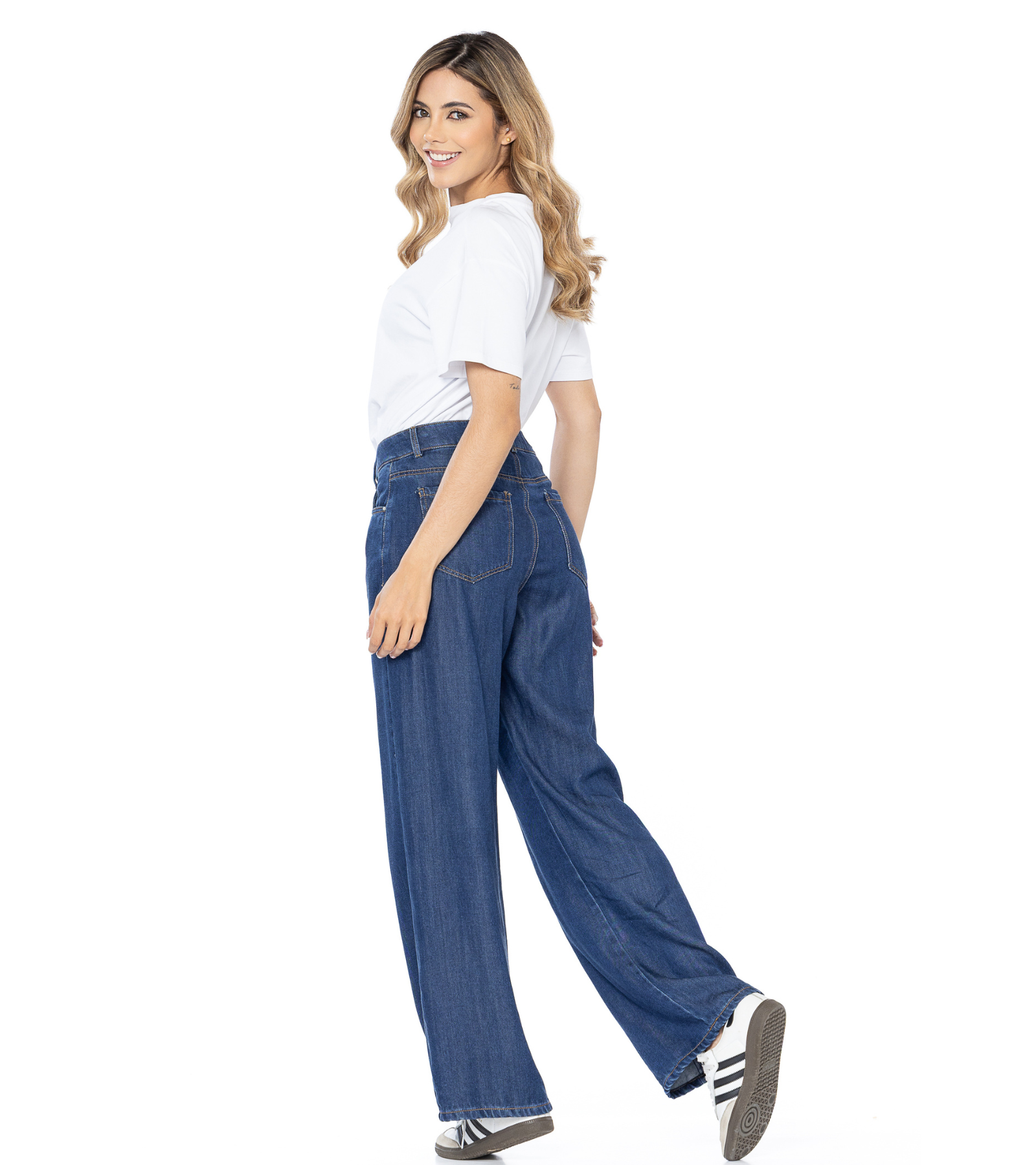 Jeans Confort Azul Oscuro Wide Leg
