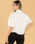 Blusa Oversize Ivory Cuello Camisero