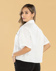 Blusa Oversize Ivory Cuello Camisero