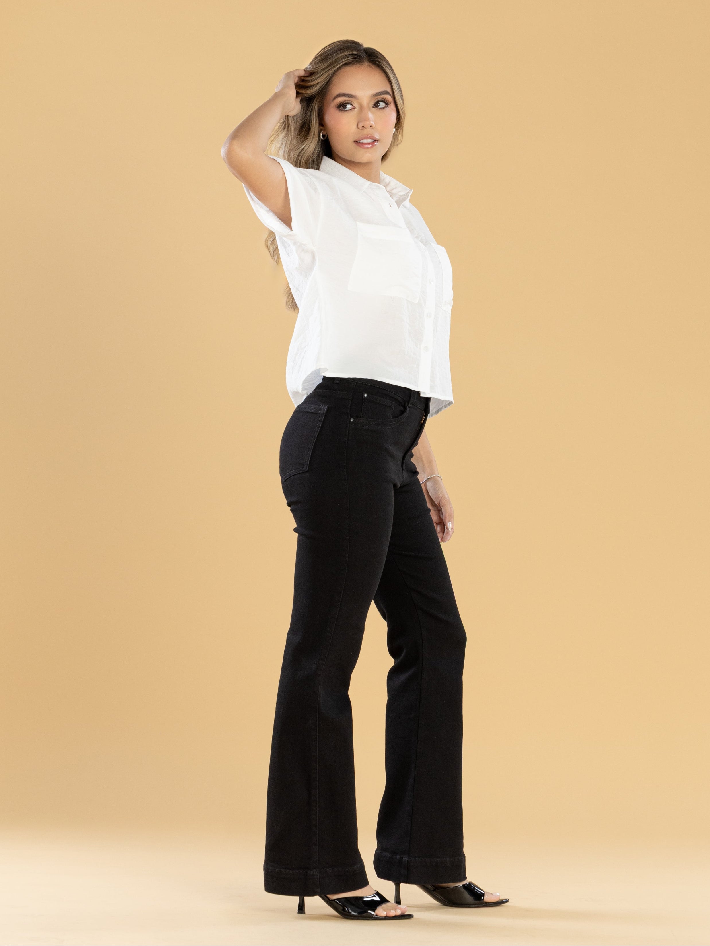 Jeans Confort Negro Flare