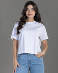 CAMISETA BOXY FIT MANGA CORTA BLANCA