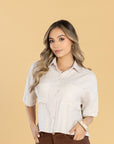 Blusa Oversize Arena Cuello Camisero