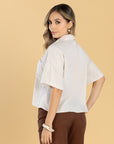 Blusa Oversize Arena Cuello Camisero