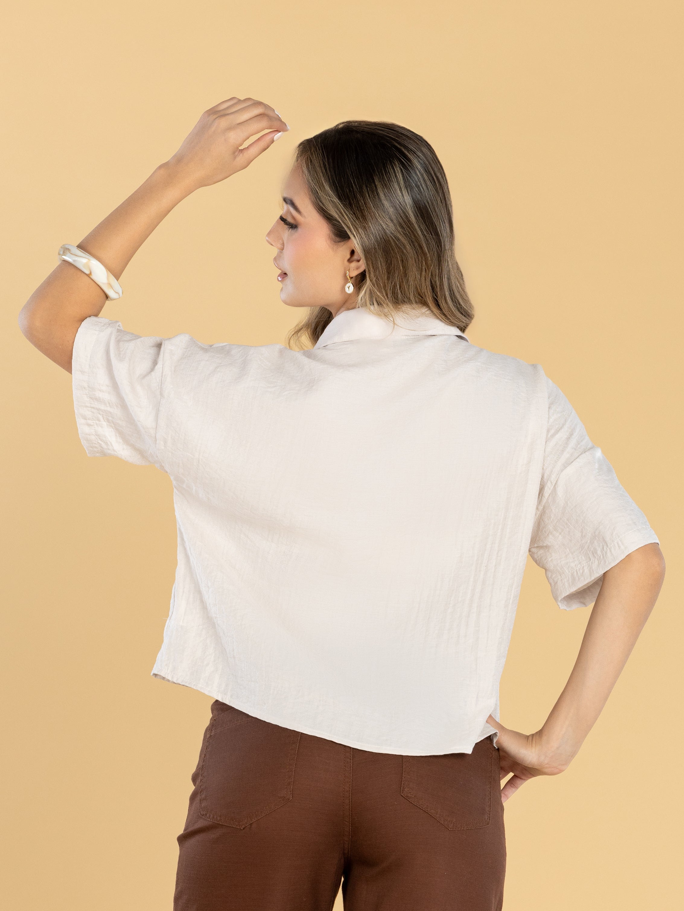 Blusa Oversize Arena Cuello Camisero