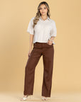 Pantalón Confort Café Straight