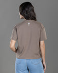 CAMISETA BOXY FIT MANGA CORTA CAFÉ